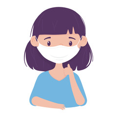Isolated woman with mask vector design