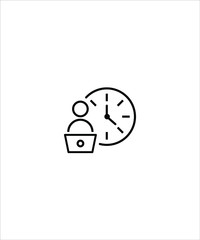 work line icon,businessman with clock line icon,vector best line icon.
