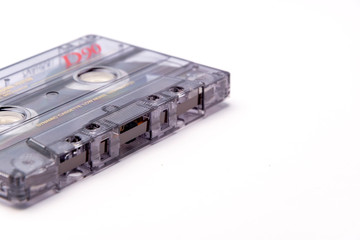 Audio cassette tape isolated on white