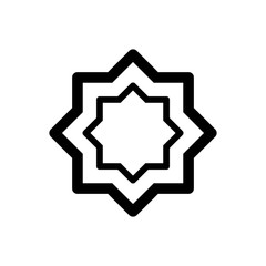 Islamic symbol line eight point star vector shape. Design template vector
