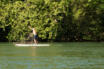 Paddle Boarder on Lake Austin Texas