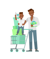 Happy father and son character vector design for father's Day concept. no7