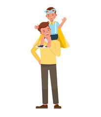 Happy father and son character vector design for father's Day concept. no6