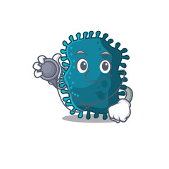 Clostridium in doctor cartoon character with tools