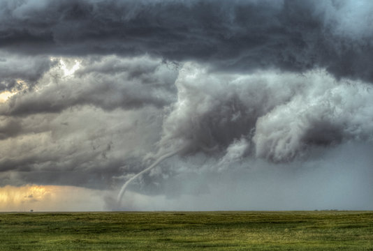 A tornado on the Great Plains During a Summertime Storm