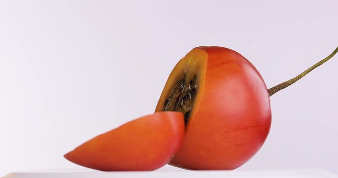 Tamarillo Rotate. Four Close Up Macro Shots