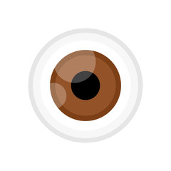eyeball brown color isolated on white, eye graphic brown for icon, eyeball illustration for clip art, eyesight symbol, eyeball cartoon for look view vision and see concept