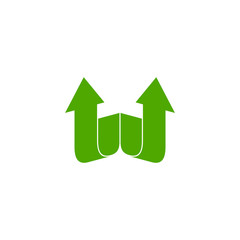 letter w simple geometric arrow design logo vector