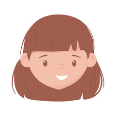 Isolated avatar girl head vector design