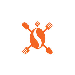 coffee bean smoke food design symbol logo vector