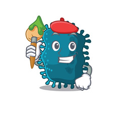 A creative clostridium artist mascot design style paint with a brush