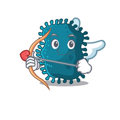 Clostridium in cupid cartoon character with arrow and wings