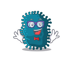 Mascot design style of geek clostridium with glasses