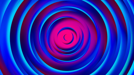 Pink purple neon circles abstract background.3D illustration with paper cut style.