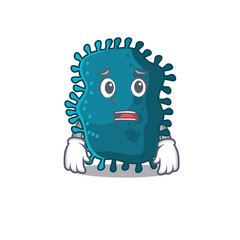 Cartoon design style of clostridium showing worried face