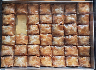 baklavas or baklava sweet traditional in greece and turkey