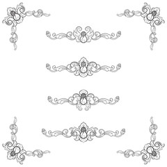 Classic Vitage Wedding Vector Ornaments frames Separator elements for Classic Vintage Wedding Invitation