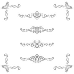 Classic Vitage Wedding Vector Ornaments frames Separator elements for Classic Vintage Wedding Invitation