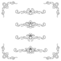 Classic Vitage Wedding Vector Ornaments frames Separator elements for Classic Vintage Wedding Invitation