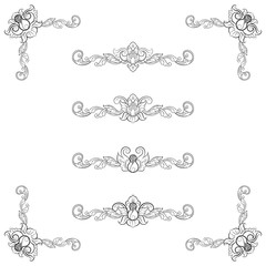 Classic Vitage Wedding Vector Ornaments frames Separator elements for Classic Vintage Wedding Invitation