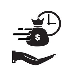 quick and easy loan icon on white background. flat style. fast money providence icon for your web site design, logo, app, UI. easy instant credit symbol. fast money sign.
