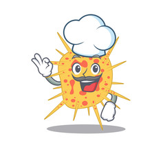 Mycobacterium kansasii chef cartoon design style wearing white hat