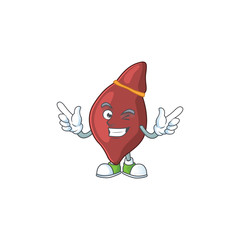 Cartoon character design concept of liver cartoon design style with wink eye