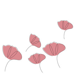 pink flowers background, vector illustration 