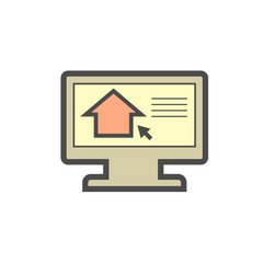 Real estate and computer vector icon design on white.