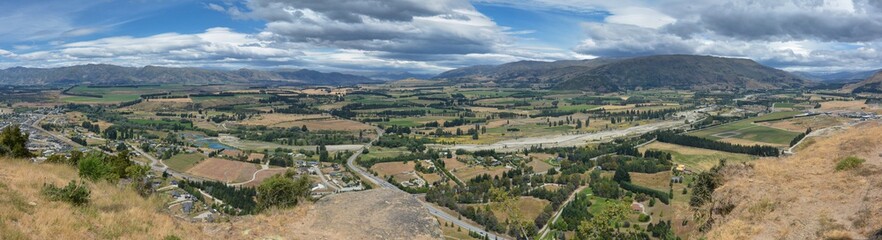 Fototapeta na wymiar Panorama from Iron Mountain, Wanaka, New Zealand
