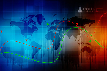2d rendering Stock market online business concept. business Graph 
