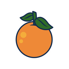 vegetables and fruits concept, orange icon, line and fill style