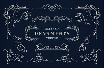 Set of Vintage border element
