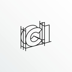 Initial Letter CI with Architecture Graphic Logo Design