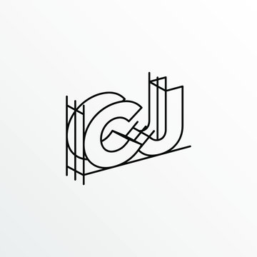 Initial Letter CJ with Architecture Graphic Logo Design