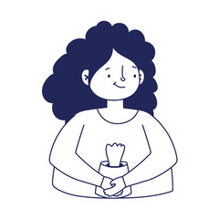 Woman with tissues box vector design