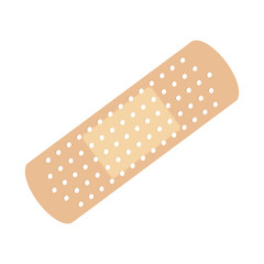 Adhesive plaster with the perforation. Isolated on a white background. Vector graphics