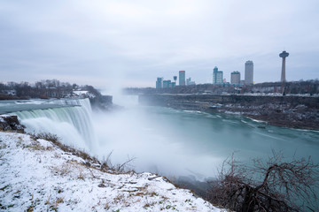 Beautiful Niagara falls, A view from Niagara State Park on American Falls.