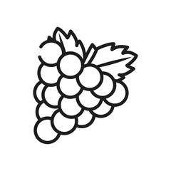 vegetables and fruits concept, bunch of grapes icon, line style