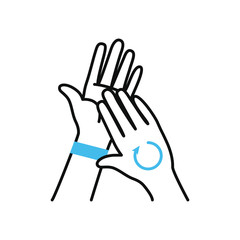 hand washing gesture icon, half color half line style