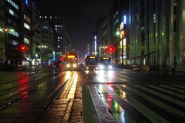 夜の広島と市内線