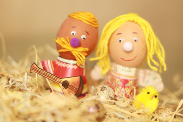 easter decoration with easter eggs