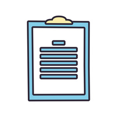 clipboard with paper sheets, line and fill style icon