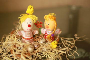 easter eggs and chickens