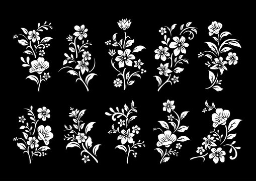 Flowers Stencil Images – Browse 51,793 Stock Photos, Vectors, and Video