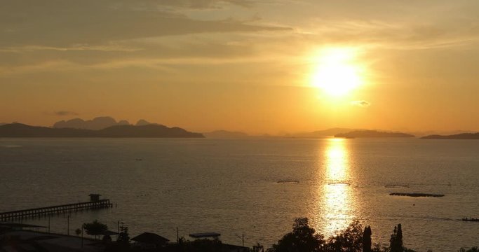 growing seafood at sunrise in asia