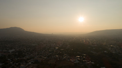 sunset over the city