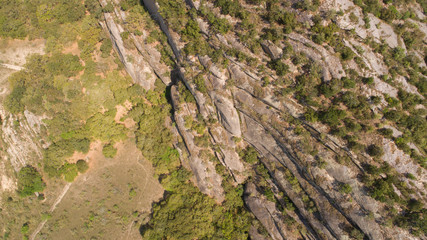 aerial view of mountains and rocks