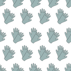 Fototapeta premium Coronavirus protection. Medical gloves. Vector illustration.