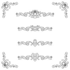 Classic Vitage Wedding Vector Ornaments frames Separator elements for Classic Vintage Wedding Invitation